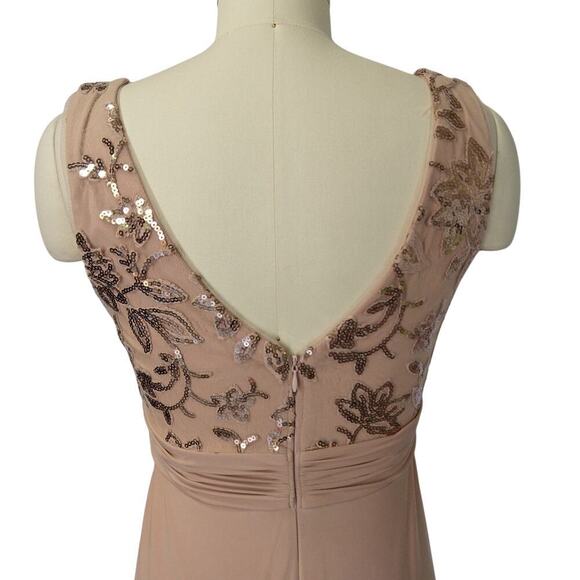 Vintage 90s Y2K Prom Dress Maxi Gown Size 4P Pink Mauve Sequin Formal Dance - Picture 8 of 10